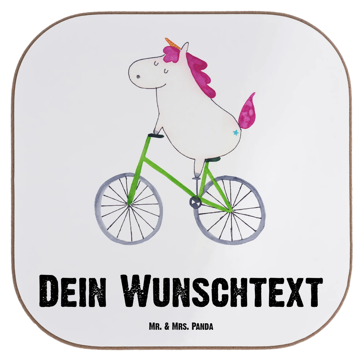 Personalised coaster unicorn cyclist unicorn, unicorns, cyclist gift, bike, grief, present, fairy dust, luxury problem, confetti, cycling, love affliction, wheel
