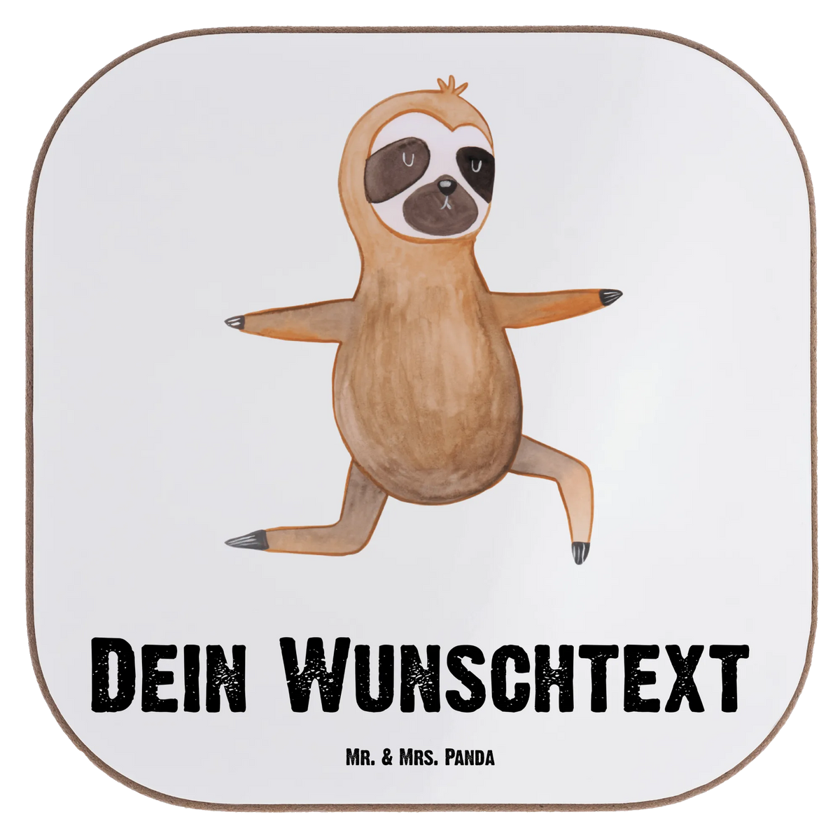 Personalised coaster sloth yoga Sloth, sloth, trend animal, yoga, favorite animal, namaste, lazy, yoga exercises, warrior