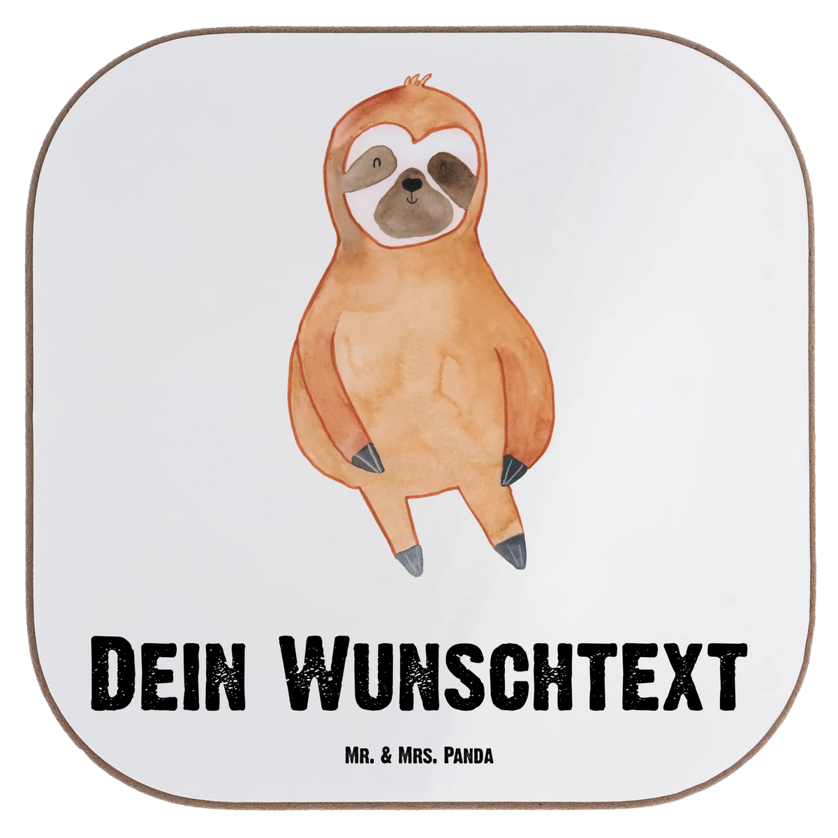 Personalised coaster sloth Satisfied Sloth, sloth, trend animal, lazy, break, happy, happiness, relax, contented, favorite animal