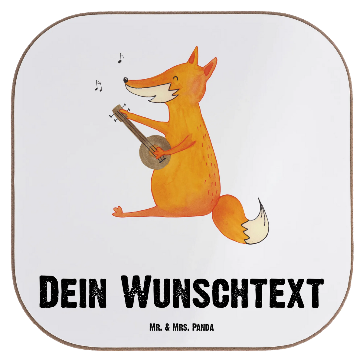 Personalised coaster Fox guitar fox, foxes, forest wildlife, clever as a fox, animal lover, music saying, guitar, gift musician, singer, musician, Fox