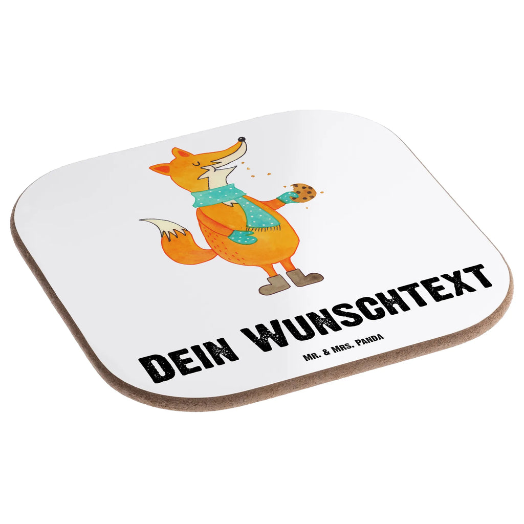 Personalised coaster Fox biscuit fox, foxes, forest wildlife, clever as a fox, animal lover, cookies, christmas present, winter, christmas time, love, kitchen decoration, baking saying