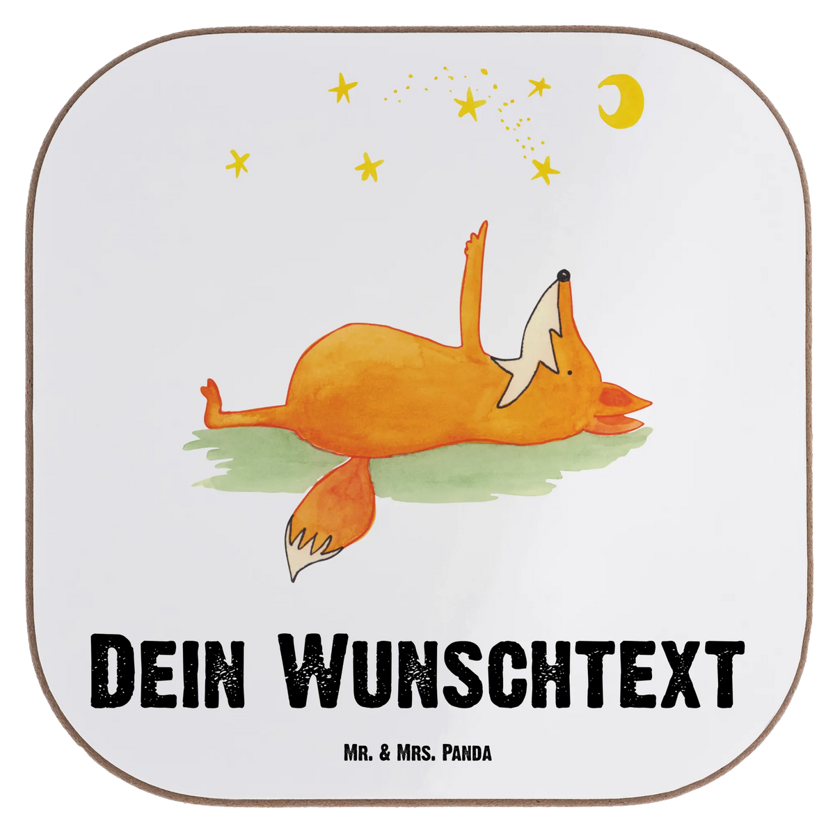 Personalised coaster Fox Stars fox, foxes, forest wildlife, clever as a fox, animal lover, Saying positive, Saying beautiful, Romance, words of consolation, Always Look on the Bright Side of Life, Fox