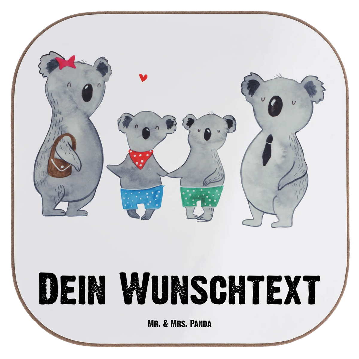 Personalised coaster Koala family with two kids Family, Father's Day, Mother's Day, brother, sister, Mom, Dad, favourite family, koala, best family, family time, koala family, family, family life, koala bear