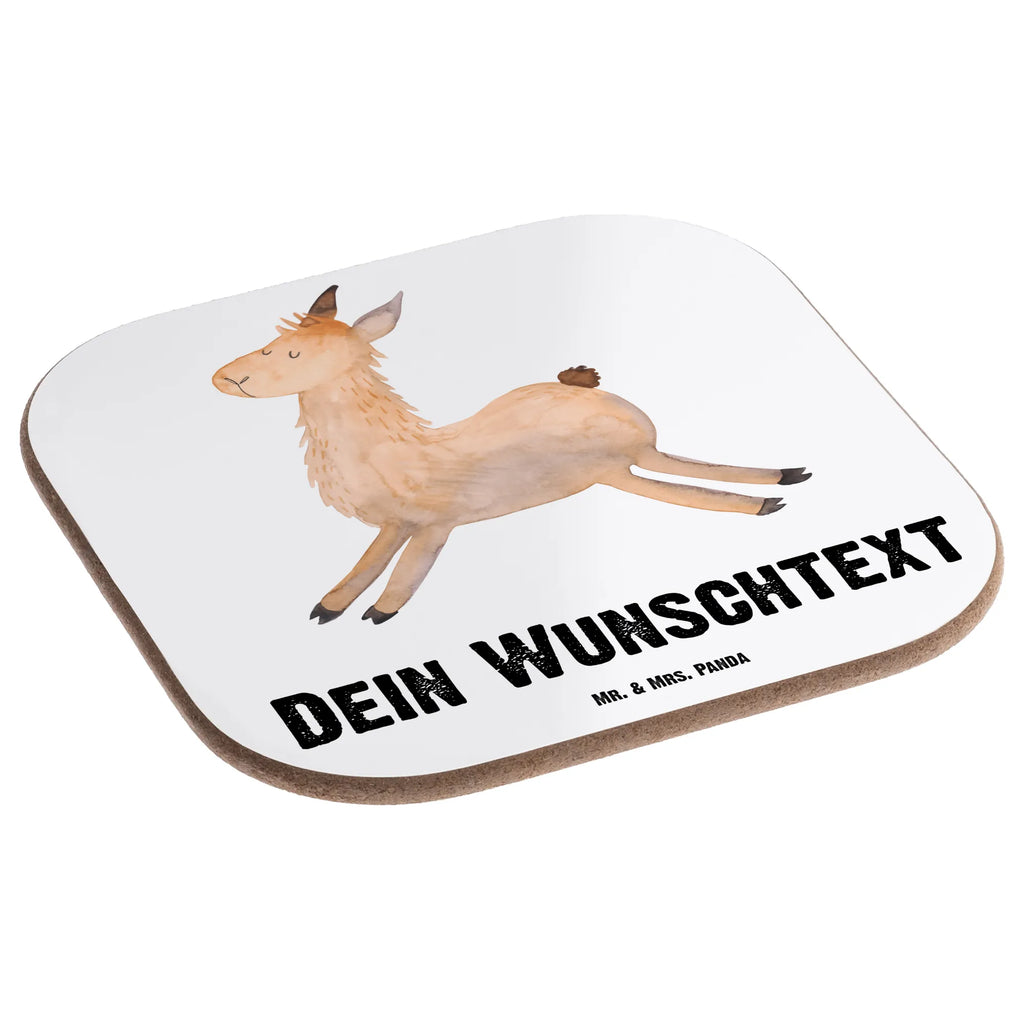 Personalised coaster lama Jump Llama, llama, alpaca, trendy animal, exam, good morning, Lama, graduation, favourite day, new start, girlfriend, start, happy day, luck, heartache, happy, llamas