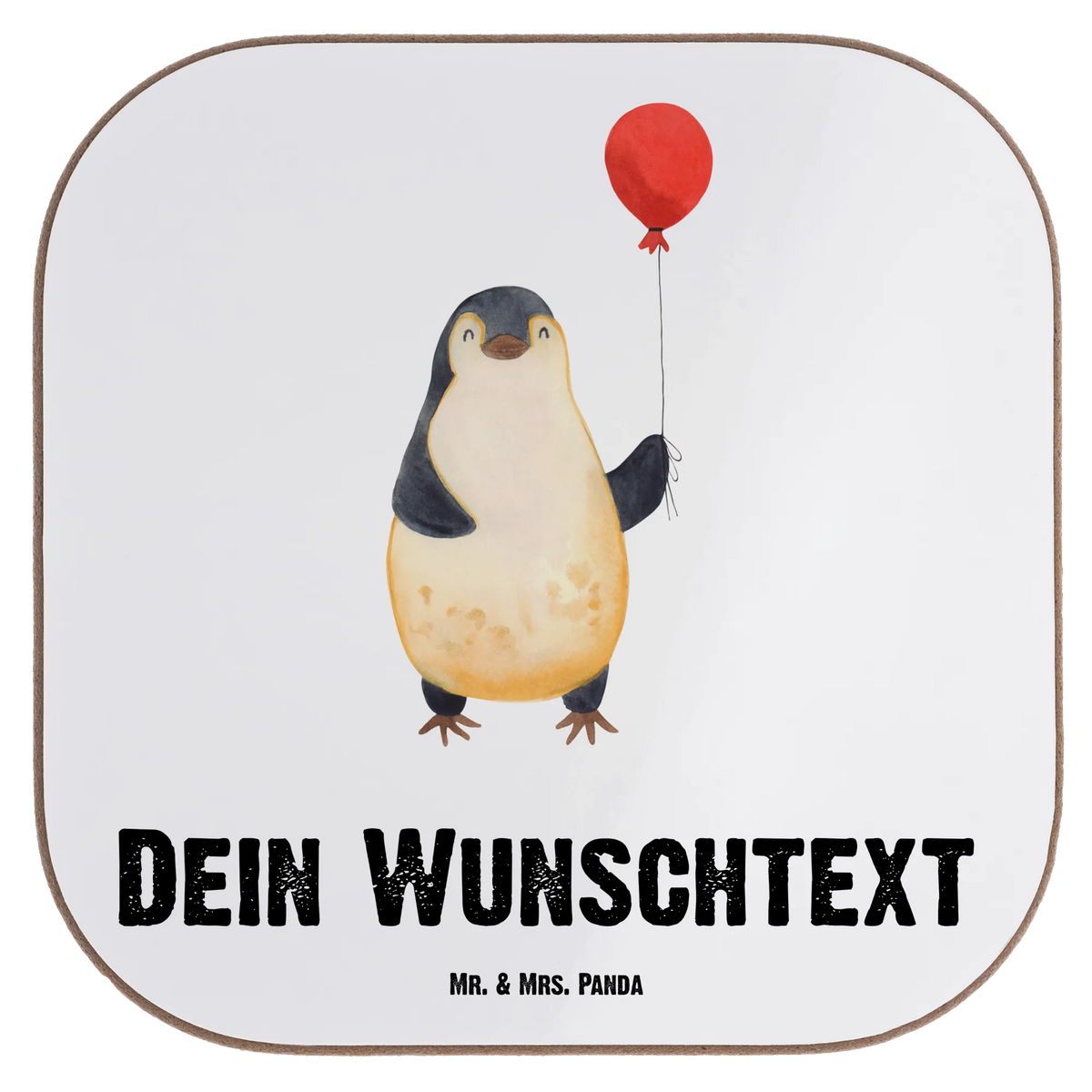Personalised coaster Penguin balloon Penguin, North Pole, Winter, Penguins, daydreams, love of life, gift idea, motivation, love, penguins, new life, new start, best friend, happiness, gift girlfriend, balloon