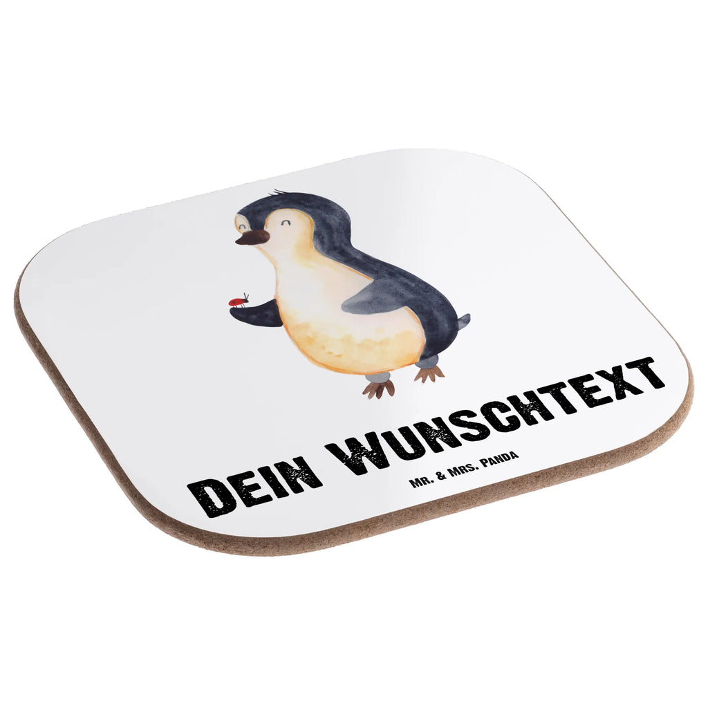 Personalised coaster Penguin ladybug Penguin, North Pole, Winter, Penguins, penguins, love, joy, joy of life, happiness, wonder, ladybird