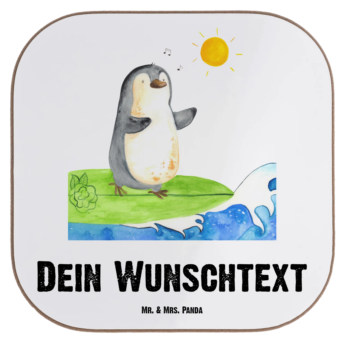 Personalised coaster Penguin surfer Penguin, North Pole, Winter, Penguins, wave riding, surfers, waves, surfing, holidays, penguins, Hawaii, Portugal