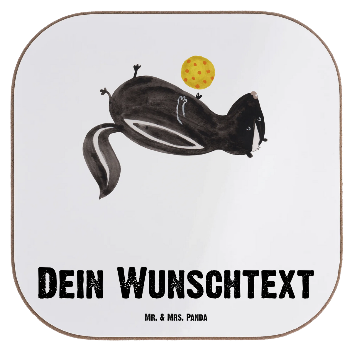 Personalised coaster skunk ball playful, wisdom, stinky, wild animal, predator