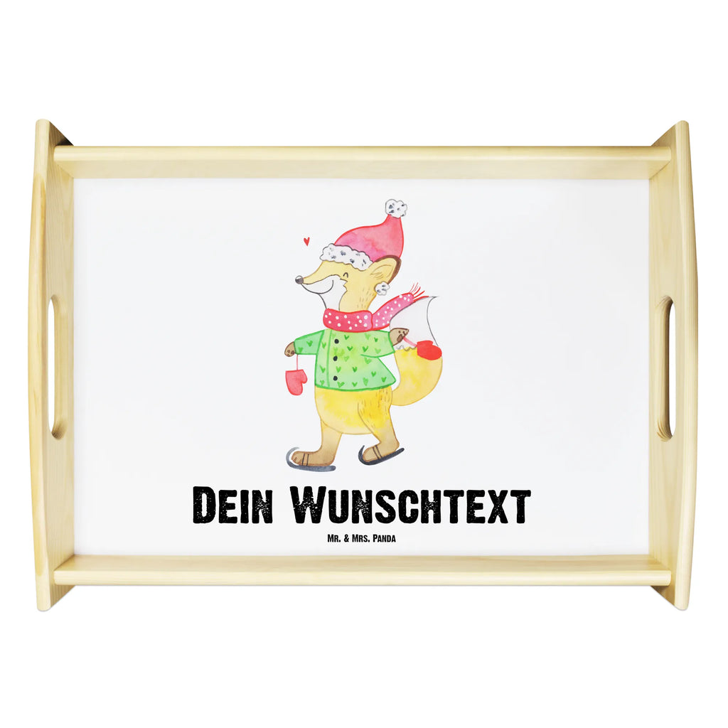 Personalised serving tray Fox skates Winter, Christmas, Christmas time, snow, christmas, christmas eve, christmas present, winter, christmas time, fir tree, christmas tree, christmas days, santa claus