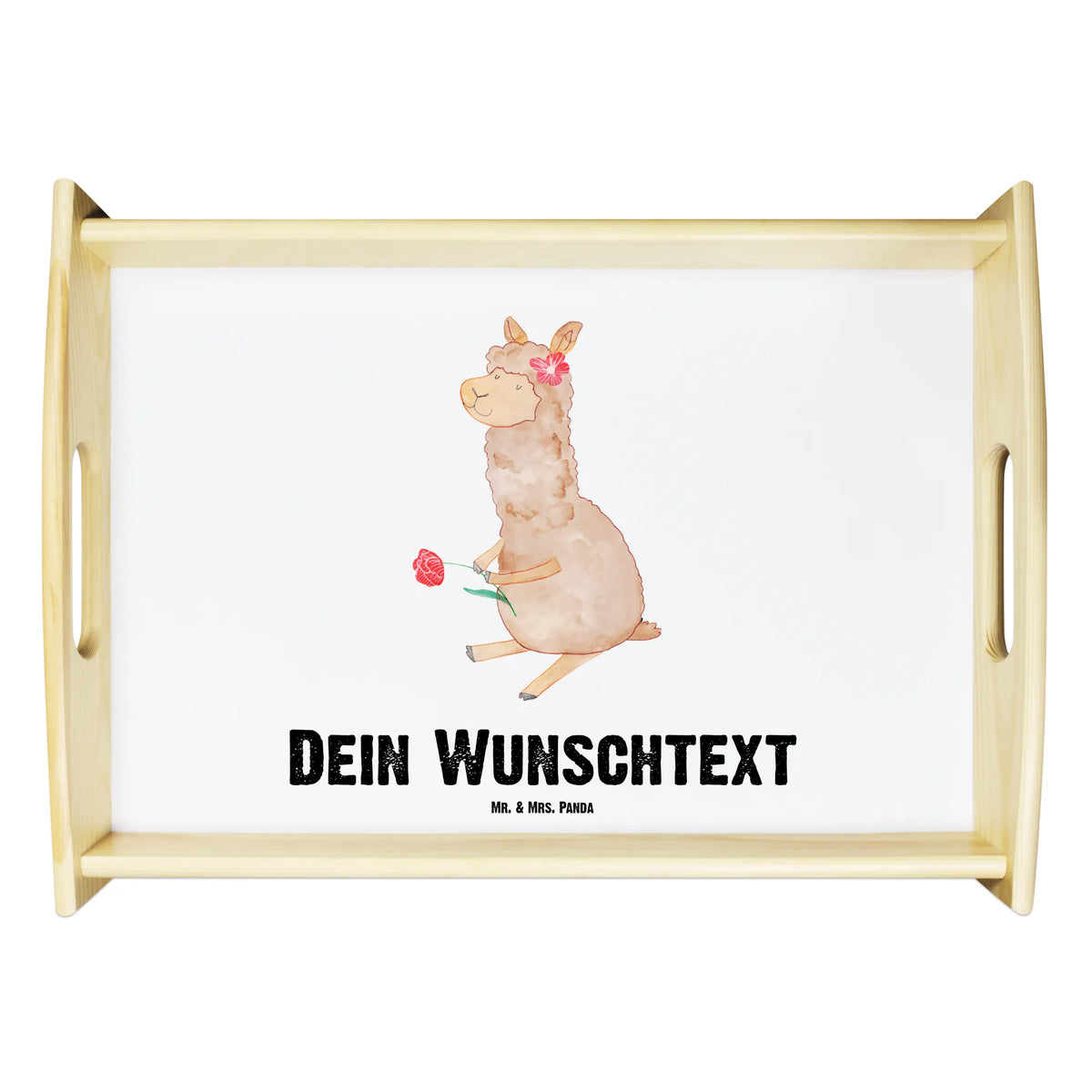 Personalised serving tray alpaca flower alpaca, llama, pako, camel, Peru, animal, favourite animal, llamas, flower, Alpaca