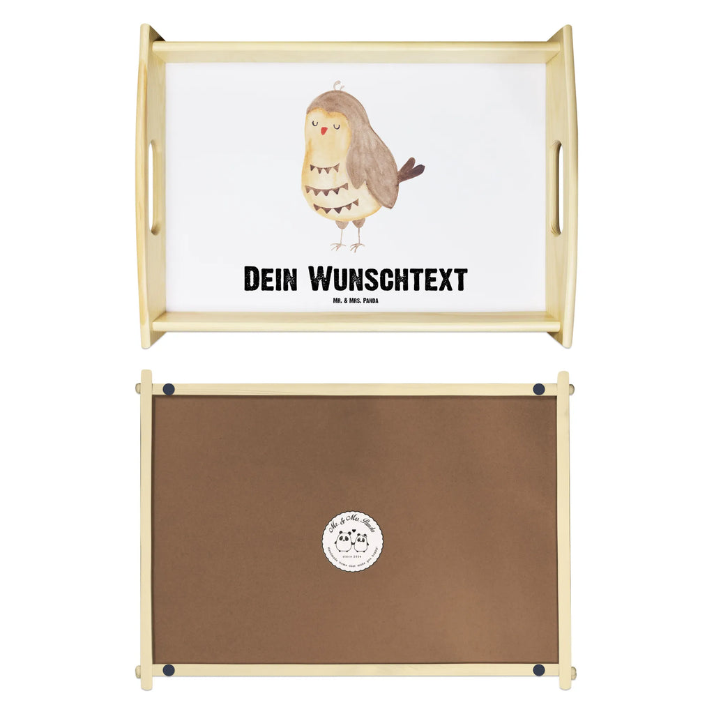 Personalised serving tray Owl Satisfied owl, forest animal, bird, nocturnal, gift ideas, birthday present, illustrated, funny, romantic gift, owl decor, Love saying, Owl saying, Pun funny, Romantic, Owl deco, Saying beautiful, Wedding anniversary gift, Owl