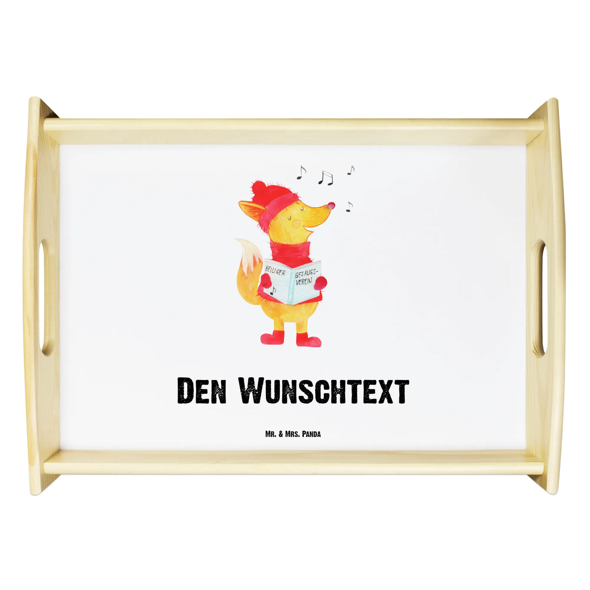 Personalised serving tray Fox Singer Winter, Christmas, Christmas time, snow