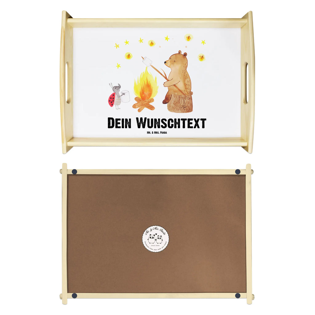 Personalisiertes Serviertablett Bär & Marienkäfer Lagerfeuer Tablett mit Namen, Personalisiertes Serviertablett, Personalisiertes Küchentablett, Personalisiertes Frühstückstablett, Personalisiertes Holztablett, Personalisiertes Tablett, Serviertablett mit Namen, Personalisiertes Dekotablett, Bär, Teddy, Teddybär, Lagerfeuer