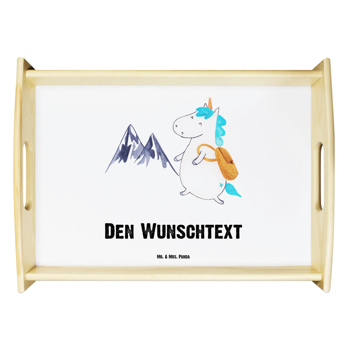 Personalised serving tray unicorn climber unicorn, unicorns, Einhorn, adventure, vacation, world trip, world traveler, adventurer, travel, explorer, english, mountains, mountaineer