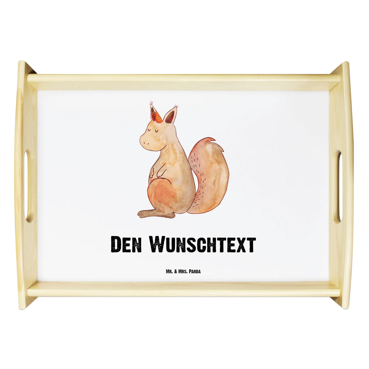 Personalised serving tray unicorn Believe squirrel