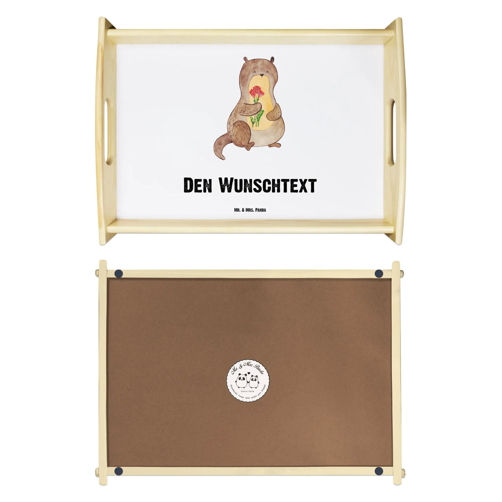 Personalisiertes Serviertablett Otter Blumenstrauß Tablett mit Henkel, Personalisiertes Frühstückstablett, Personalisiertes Küchentablett, Tablett mit Namen, Personalisiertes Holztablett, Personalisiertes Dekotablett, Personalisiertes Tablett, Personalisiertes Serviertablett, Betttablet, Service Tablett, Serviertablett mit Namen, Otter, Fischotter, Seeotter, Otter Seeotter See Otter