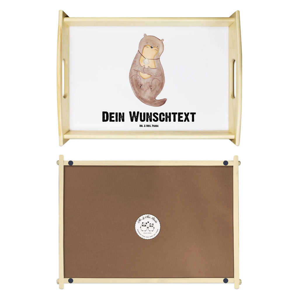 Personalisiertes Serviertablett Otter mit Muschelmedaillon Betttablet, Service Tablett, Tablett mit Henkel, Serviertablett mit Namen, Personalisiertes Tablett, Personalisiertes Küchentablett, Personalisiertes Serviertablett, Personalisiertes Dekotablett, Personalisiertes Holztablett, Personalisiertes Frühstückstablett, Tablett mit Namen, Otter, Fischotter, Seeotter, Träumen, Otterliebe, Büro, Motivation, Tagträumen, Grübeln