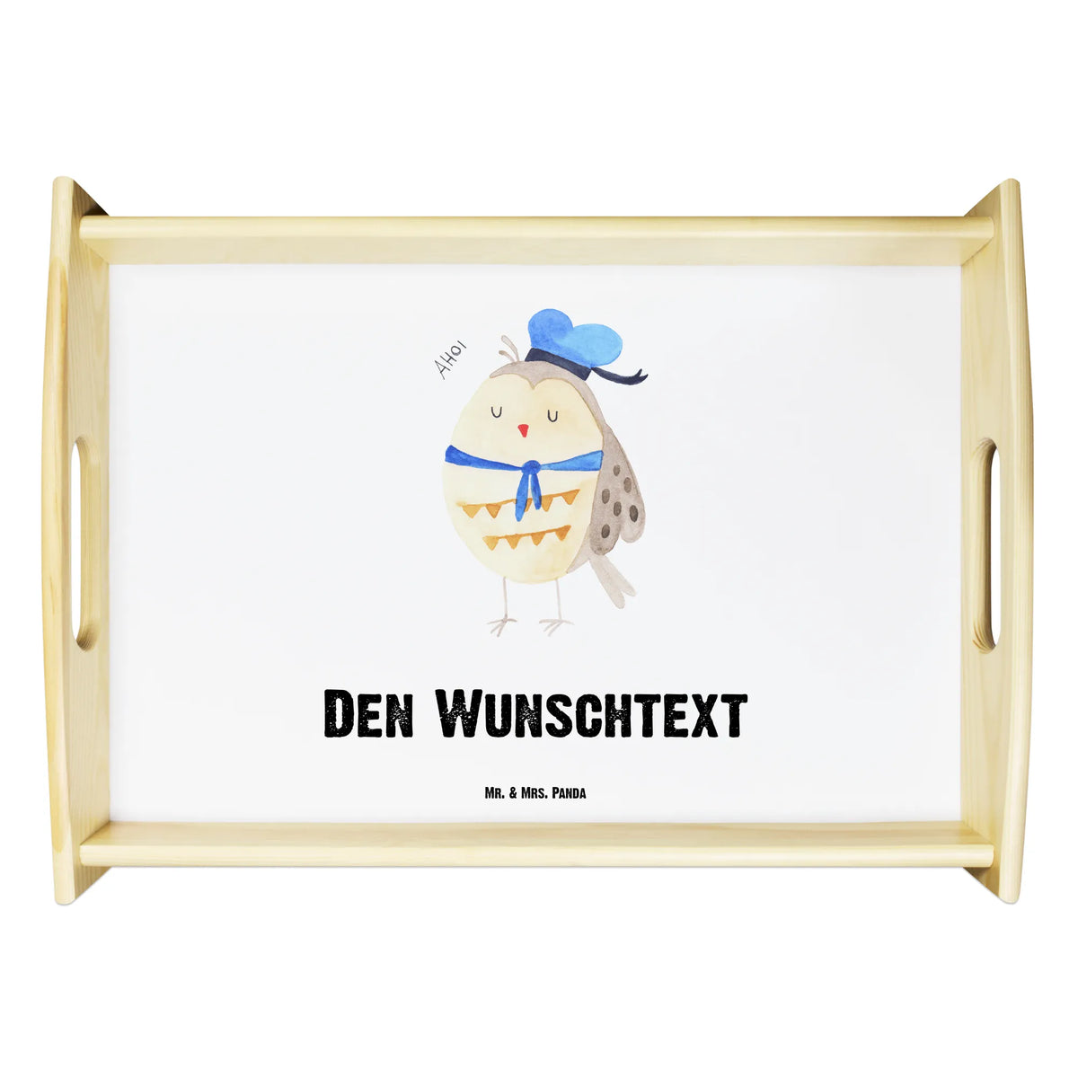 Personalised serving tray Owl sailor owl, forest animal, bird, nocturnal, gift ideas, birthday present, illustrated, funny, romantic gift, owl decor, Home port, Owl decoration, Pun funny, Sailor, Wedding anniversary gift, Girlfriend, Owl, Owl saying, Marriage, Mariner