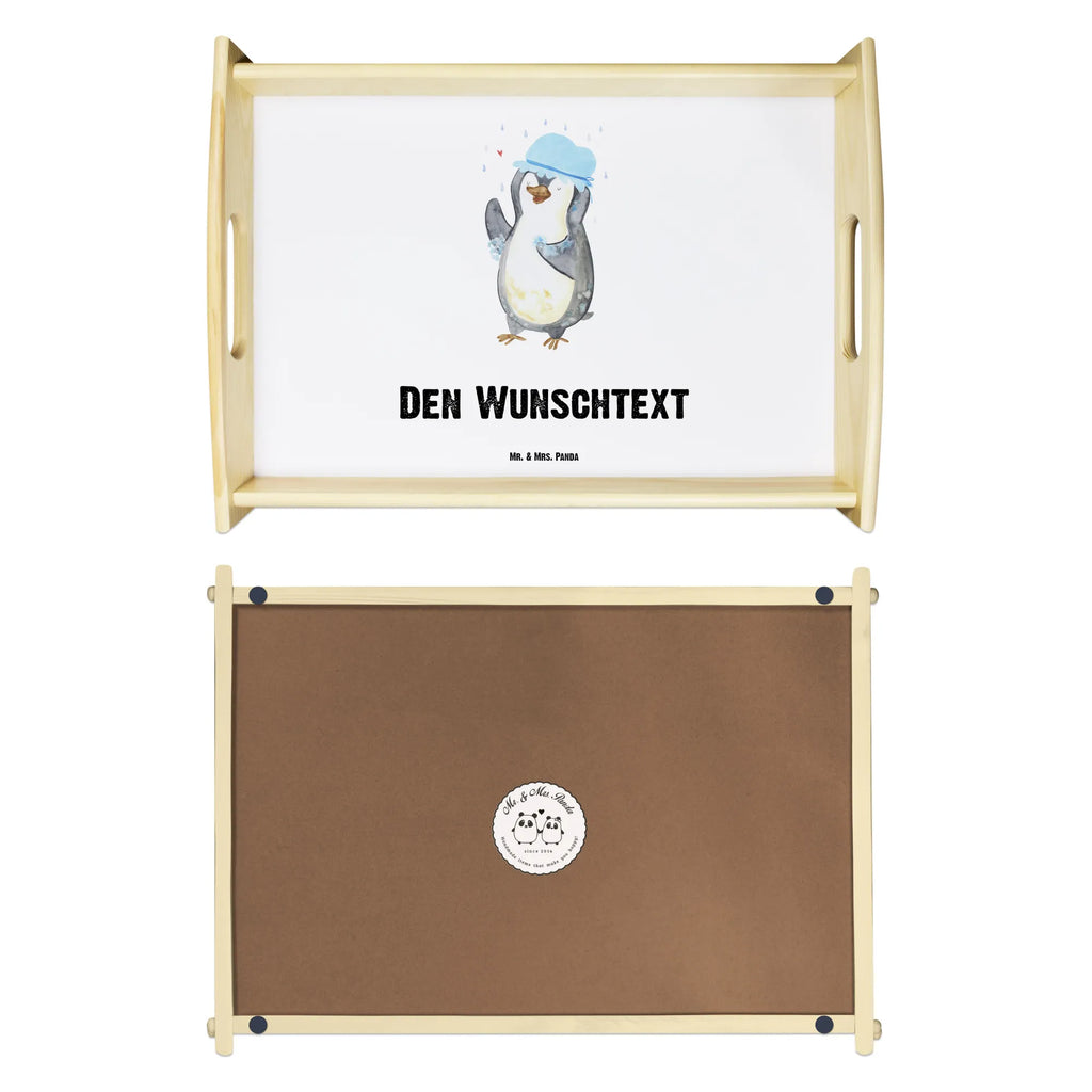 Personalised serving tray Penguin have a shower Penguin, North Pole, Winter, Penguins, shower, penguins, life motto, new beginning, new start, being happy, motivation