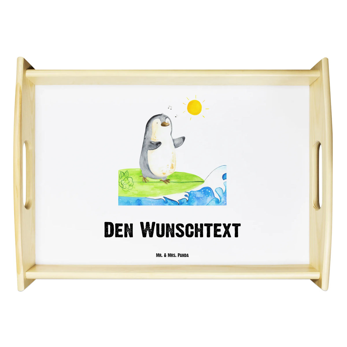 Personalised serving tray Penguin surfer Penguin, North Pole, Winter, Penguins, wave riding, surfers, Portugal, waves, holidays, surfing, Hawaii, penguins