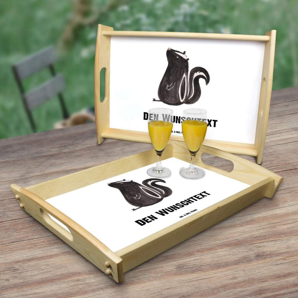 Personalised serving tray skunk Sit Skunk, predator, know-it-all, law, office, skunk, wild animal, slogan, stinky, stinker