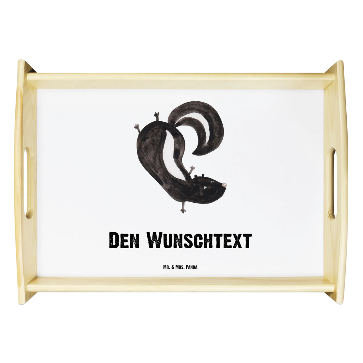 Personalised serving tray skunk handstand child, predator, stink, playful, wild animal, playground