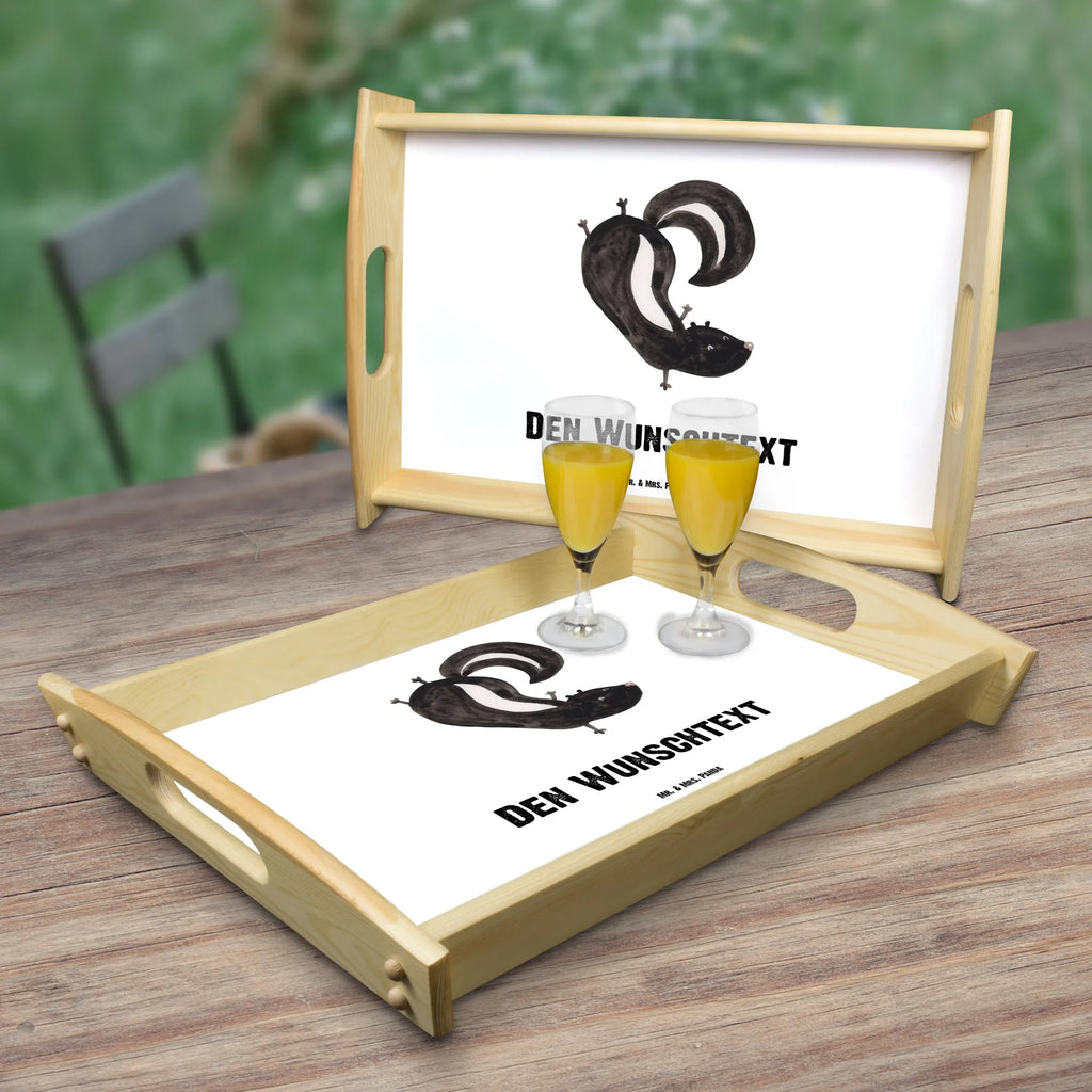 Personalised serving tray skunk handstand Skunk, skunk, wild animal, predator, stink, child, playground, playful