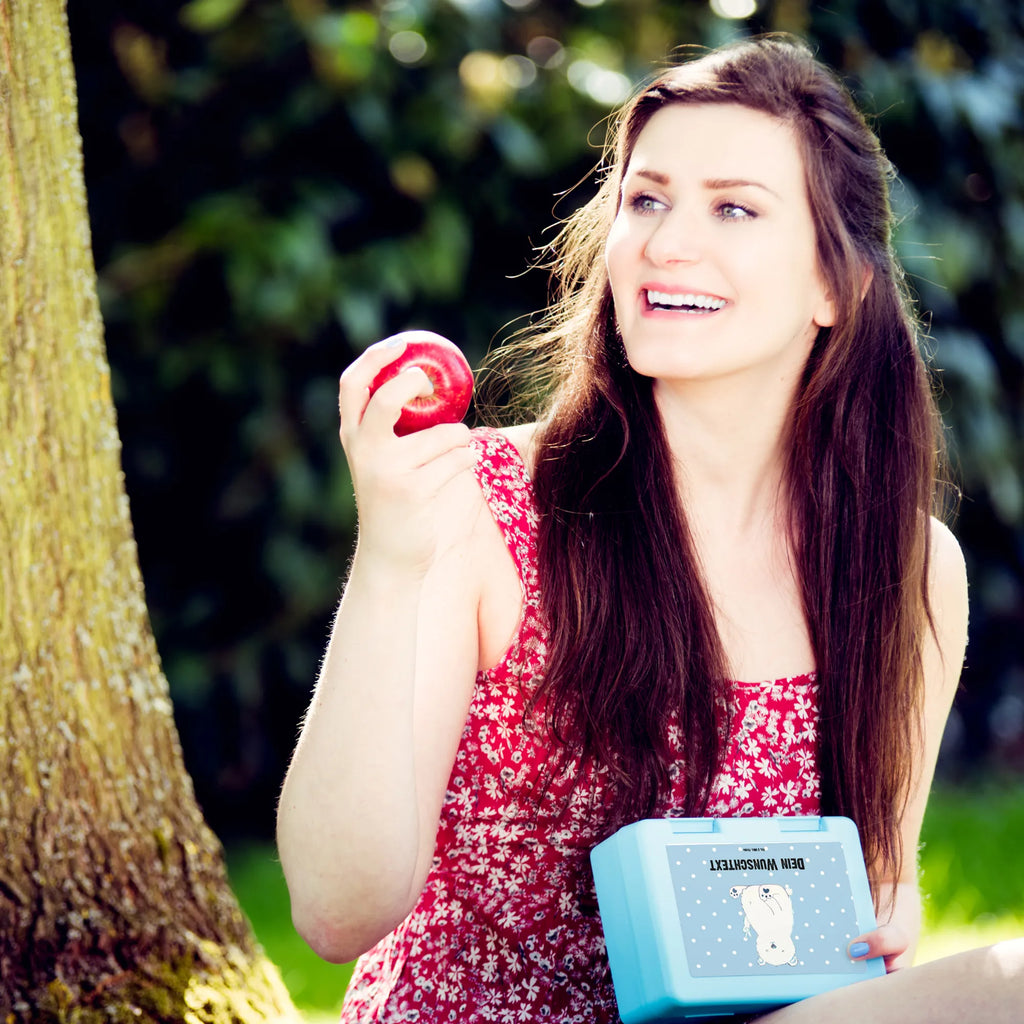 Personalised lunch box Icebear Lazy bear, teddy, teddy bear, cuddly toy, work, office job, office, workplace, lazy, home office, Polar bear, North Pole, relaxing