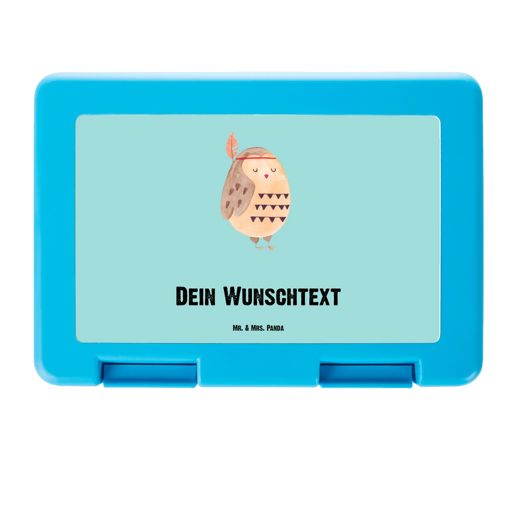 Personalised lunch box Owl feather headdress owl, forest animal, bird, nocturnal, gift ideas, birthday present, illustrated, funny, romantic gift, owl decor, Travel saying, Owl, Life is an adventure, Decoration, Owl decoration, Indian saying, Feather decoration, Beautiful saying