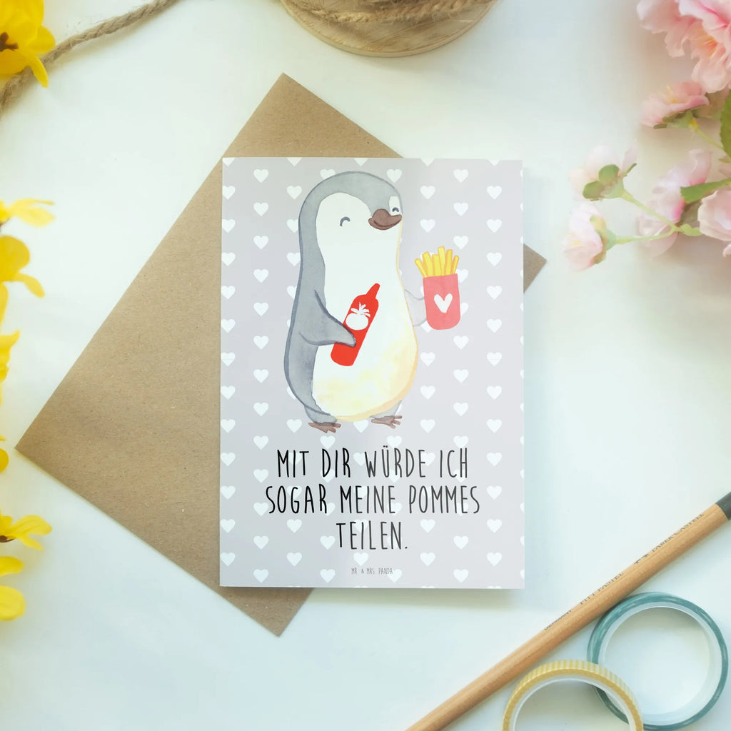 Greetings card penguin French fries Glückwunschkarte, Einladungskarte, Geburtstagskarte, Grußkarte, Hochzeitskarte, Ansichtskarten, Klappkarte, Karte, Liebe, Partner, Freund, Freundin, Ehemann, Ehefrau, Heiraten, Verlobung, Heiratsantrag, Liebesgeschenk, Jahrestag, Hocheitstag, Mitbringsel, Valentinstag, für Ehemann, Geschenk für Partner, Geschenk für Freundin, Hochzeitstag, Geschenk für Frauen, für Männer, Liebesbeweis