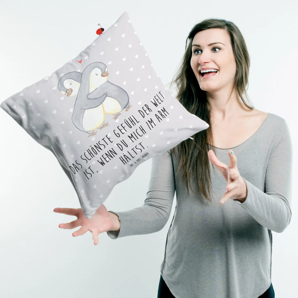 40x40 poduszka Pingwiny przytulanie Miłość, partner, przyjaciel, przyjaciółka, mąż, żona, wesele, zaręczyny, prośba o rękę, prezent miłosny, rocznica, dzień ślubu