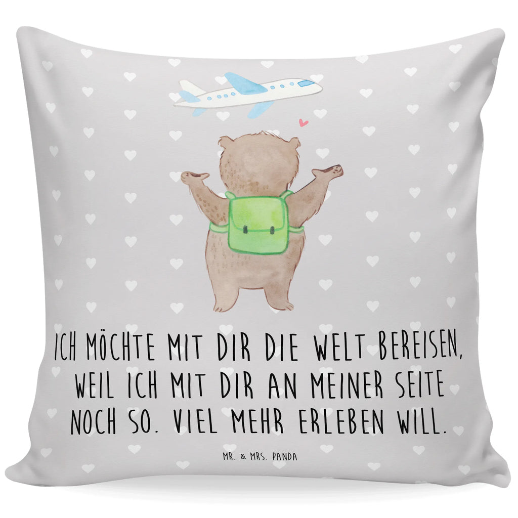 40x40 poduszka niedźwiedź samolot Miłość, partner, przyjaciel, przyjaciółka, mąż, żona, wesele, zaręczyny, prośba o rękę, prezent miłosny, rocznica, dzień ślubu