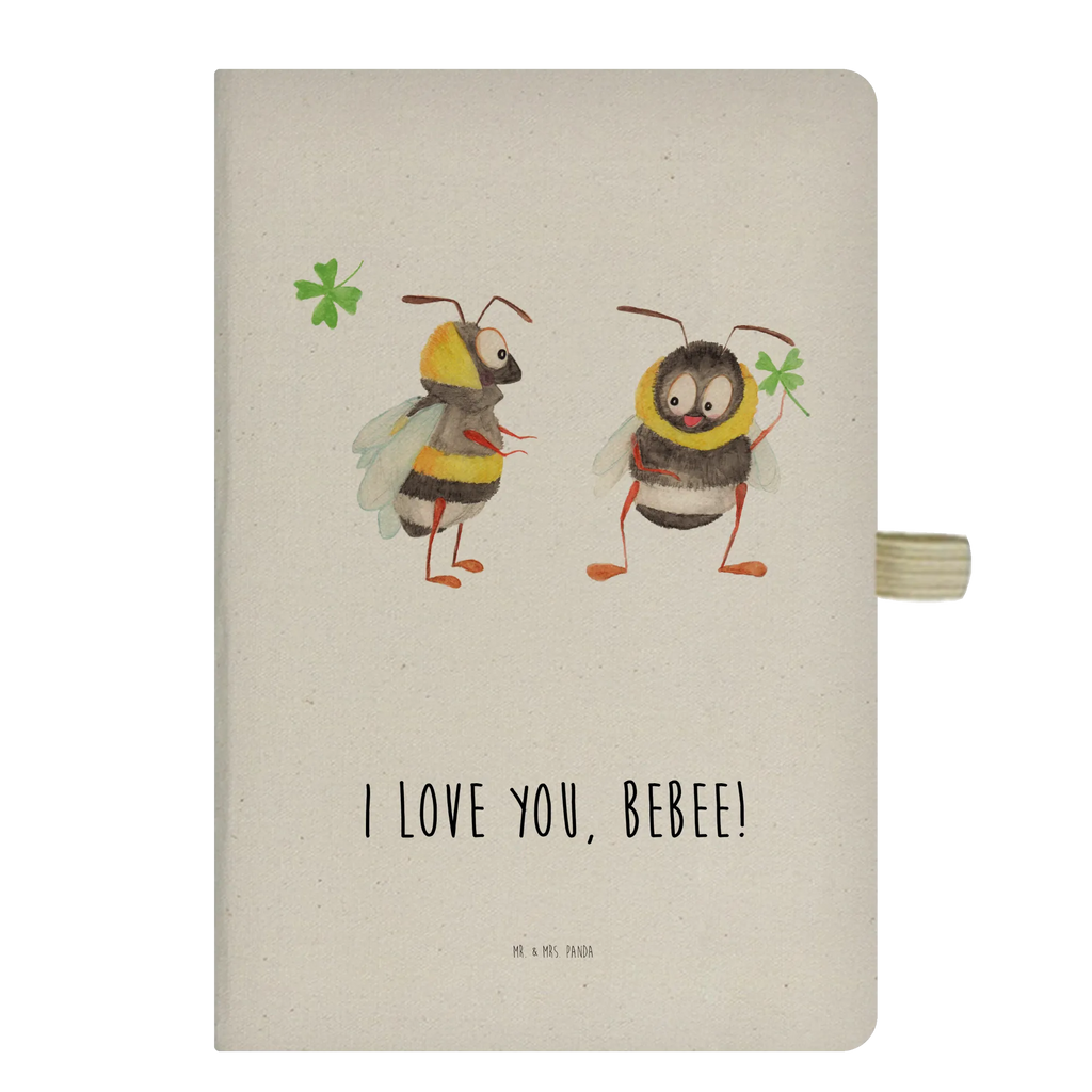 Bawełniany notatnik DIN A4 pszczoły para Miłość, partner, przyjaciel, przyjaciółka, mąż, żona, wesele, zaręczyny, prośba o rękę, prezent miłosny, rocznica, dzień ślubu