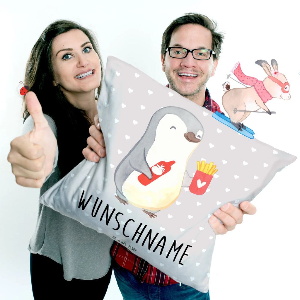 Personalised cushion penguin French fries Love, Loving, Two, Together, Marriage, Engagement, Proposal of marriage, Love gift, gift for her, gift for him, anniversary gift, Valentine&#39;s Day Gift for Women Love Gift Anniversary Wedding Anniversary Party Favor Gift for Girlfriend Gift for Partner Boyfriend Gift Token of Love for Men for Husband