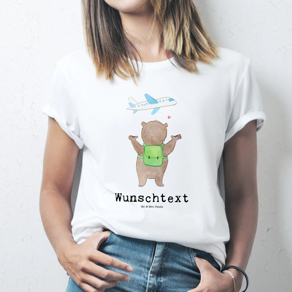 Rozmiar L Personalizowana koszulka niedźwiedź samolot T-Shirt mit Aufruck, T-Shirt mit Namen, T-Shirt Personalisiert, Ehefrau, Hocheitstag, Heiratsantrag, Heiraten, Jahrestag, Verlobung, Liebesgeschenk, Liebe, Partner, Freundin, Ehemann, Freund, Geschenk für Freundin, Valentinstag, Hochzeitstag, Geschenk für Partner, Geschenk für Frauen, für Ehemann, Liebesbeweis, für Männer, Mitbringsel