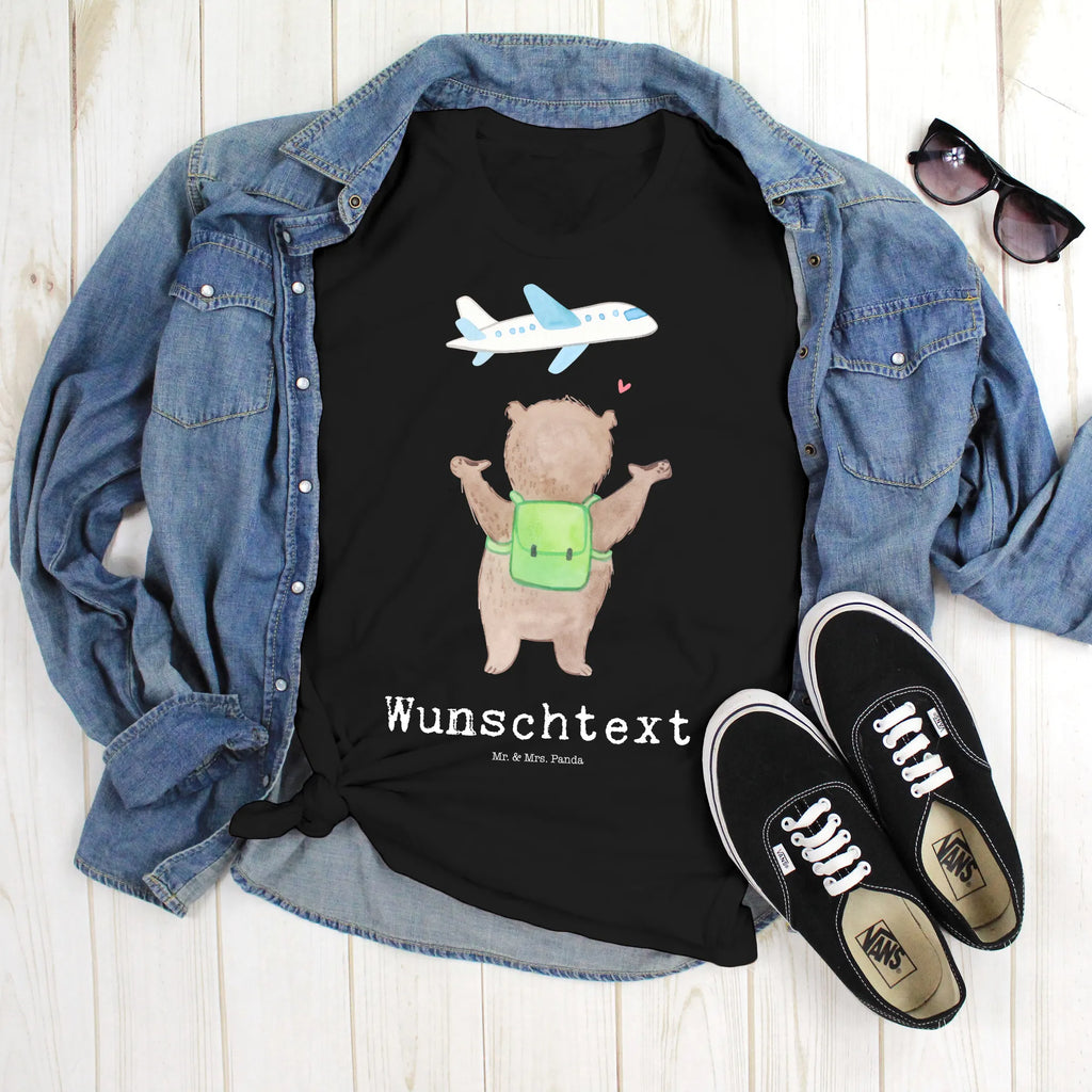 Rozmiar L Personalizowana koszulka niedźwiedź samolot T-Shirt mit Aufruck, T-Shirt mit Namen, T-Shirt Personalisiert, Ehefrau, Hocheitstag, Heiratsantrag, Heiraten, Jahrestag, Verlobung, Liebesgeschenk, Liebe, Partner, Freundin, Ehemann, Freund, Geschenk für Freundin, Valentinstag, Hochzeitstag, Geschenk für Partner, Geschenk für Frauen, für Ehemann, Liebesbeweis, für Männer, Mitbringsel