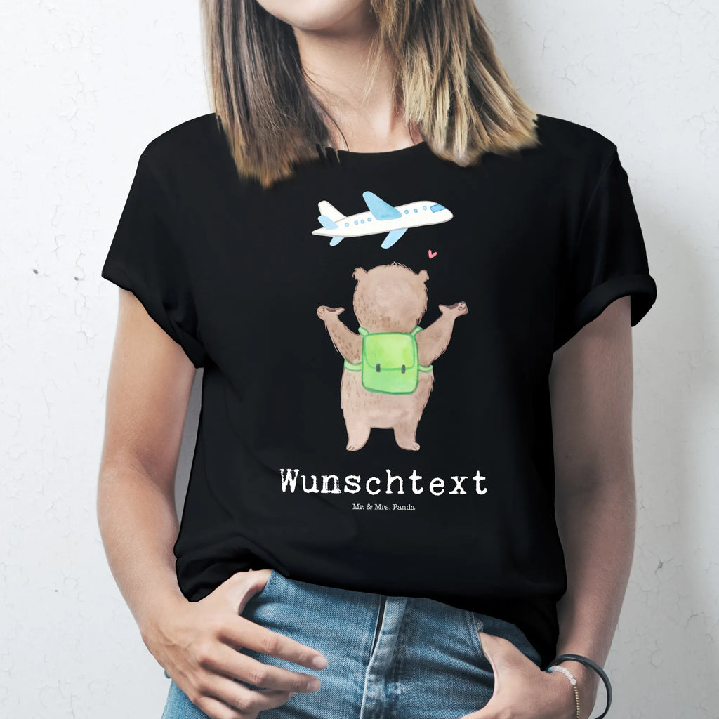 Rozmiar L Personalizowana koszulka niedźwiedź samolot T-Shirt mit Aufruck, T-Shirt mit Namen, T-Shirt Personalisiert, Ehefrau, Hocheitstag, Heiratsantrag, Heiraten, Jahrestag, Verlobung, Liebesgeschenk, Liebe, Partner, Freundin, Ehemann, Freund, Geschenk für Freundin, Valentinstag, Hochzeitstag, Geschenk für Partner, Geschenk für Frauen, für Ehemann, Liebesbeweis, für Männer, Mitbringsel