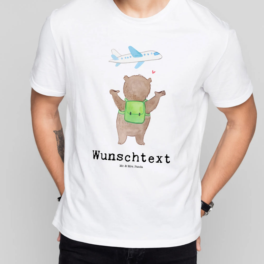 Rozmiar L Personalizowana koszulka niedźwiedź samolot T-Shirt mit Aufruck, T-Shirt mit Namen, T-Shirt Personalisiert, Ehefrau, Hocheitstag, Heiratsantrag, Heiraten, Jahrestag, Verlobung, Liebesgeschenk, Liebe, Partner, Freundin, Ehemann, Freund, Geschenk für Freundin, Valentinstag, Hochzeitstag, Geschenk für Partner, Geschenk für Frauen, für Ehemann, Liebesbeweis, für Männer, Mitbringsel