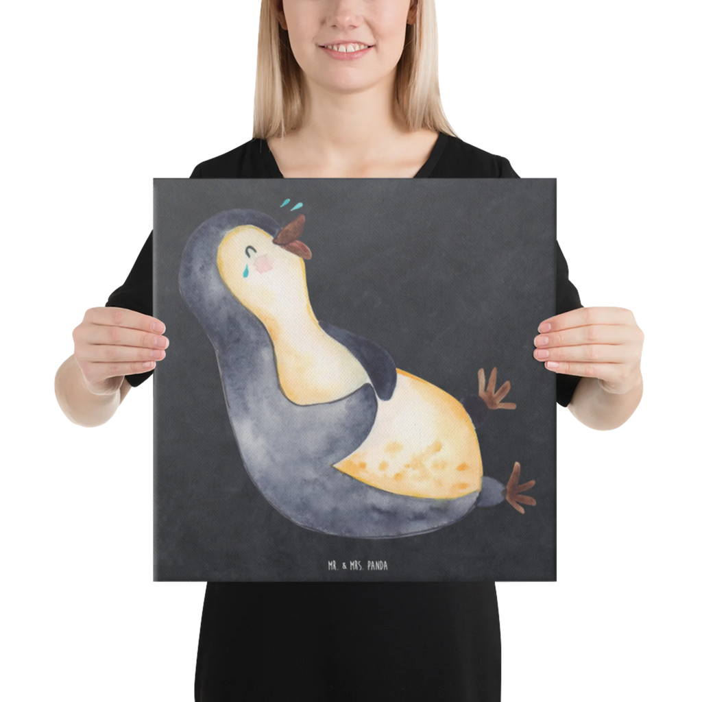 Canvas picture Penguin Laugh Dekoration, Kunstdruck, Bild, Wanddeko, Leinwand, Pinguin, Pinguine, lustiger Spruch, Lachen, Fröhlichkeit, Fröhlich, Optimismus, Humor