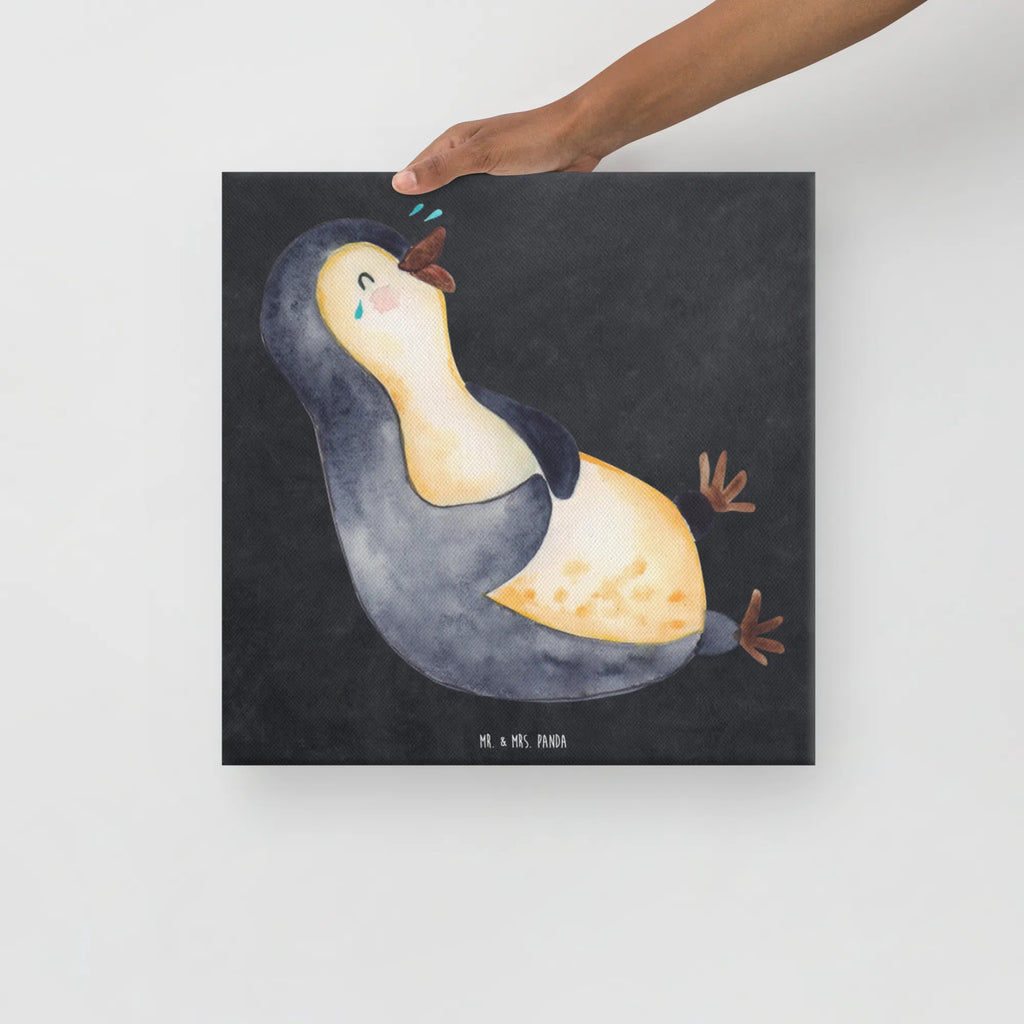 Canvas picture Penguin Laugh Dekoration, Kunstdruck, Bild, Wanddeko, Leinwand, Pinguin, Pinguine, lustiger Spruch, Lachen, Fröhlichkeit, Fröhlich, Optimismus, Humor