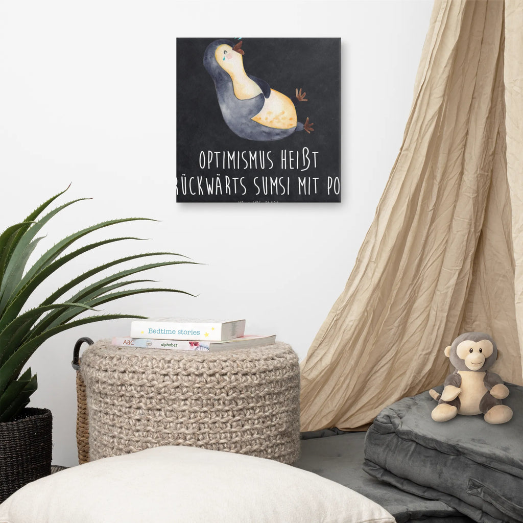 Canvas picture Penguin Laugh Dekoration, Kunstdruck, Bild, Wanddeko, Leinwand, Pinguin, Pinguine, lustiger Spruch, Lachen, Fröhlichkeit, Fröhlich, Optimismus, Humor