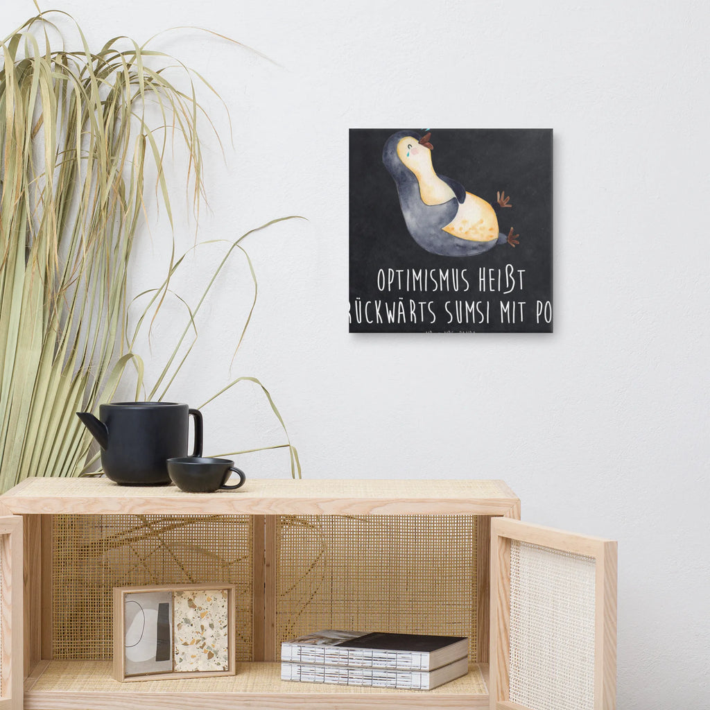 Canvas picture Penguin Laugh Dekoration, Kunstdruck, Bild, Wanddeko, Leinwand, Pinguin, Pinguine, lustiger Spruch, Lachen, Fröhlichkeit, Fröhlich, Optimismus, Humor
