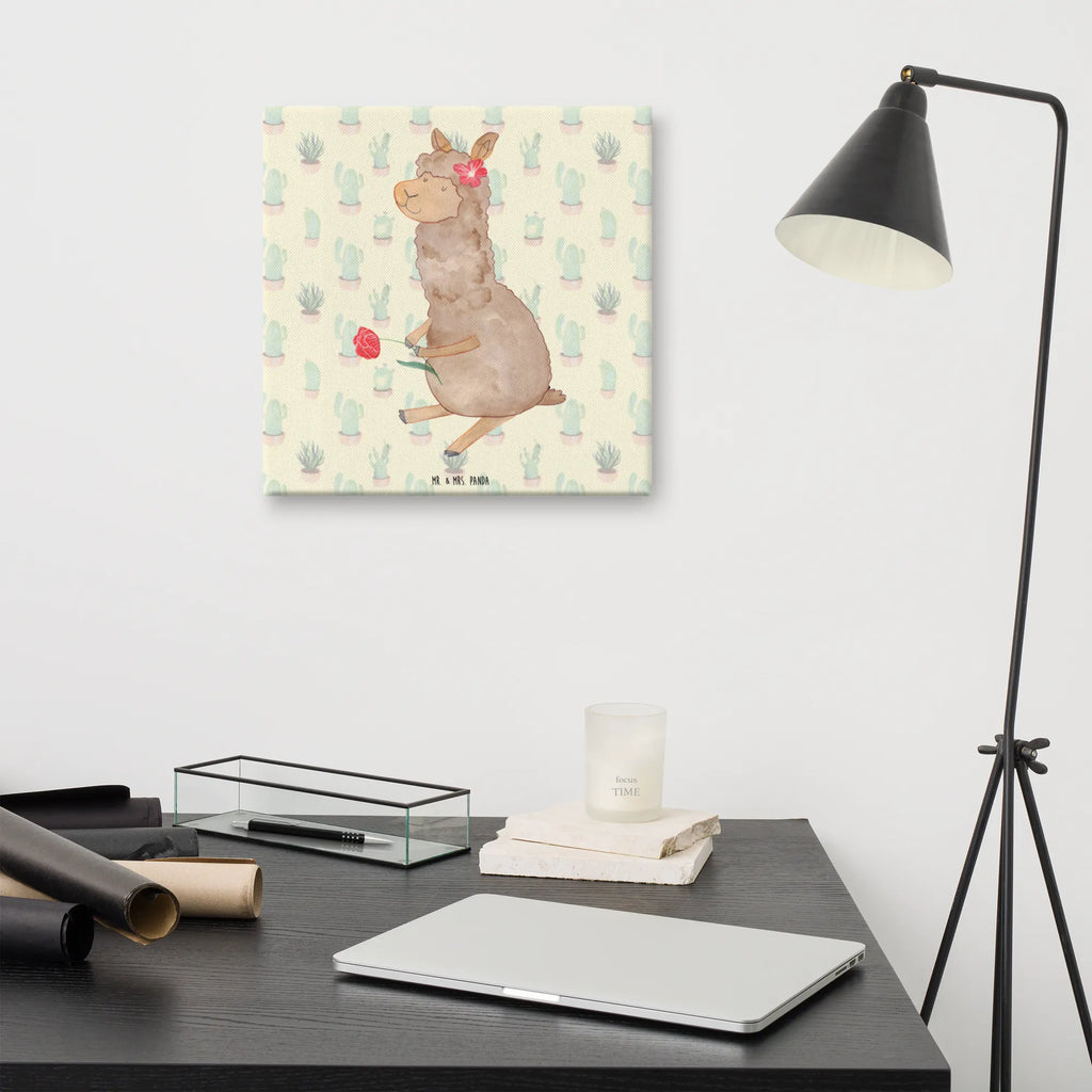 Canvas picture alpaca flower Kunstdruck, Leinwand, Lama, Alpaka, Alpaka Witz, Alpaka Spruch, Blume, Lamas, Alpaka Geschenk, Alpaka Dekoration, Alpaka Zitat, Motiv Alpaka, Alpaka Dekor