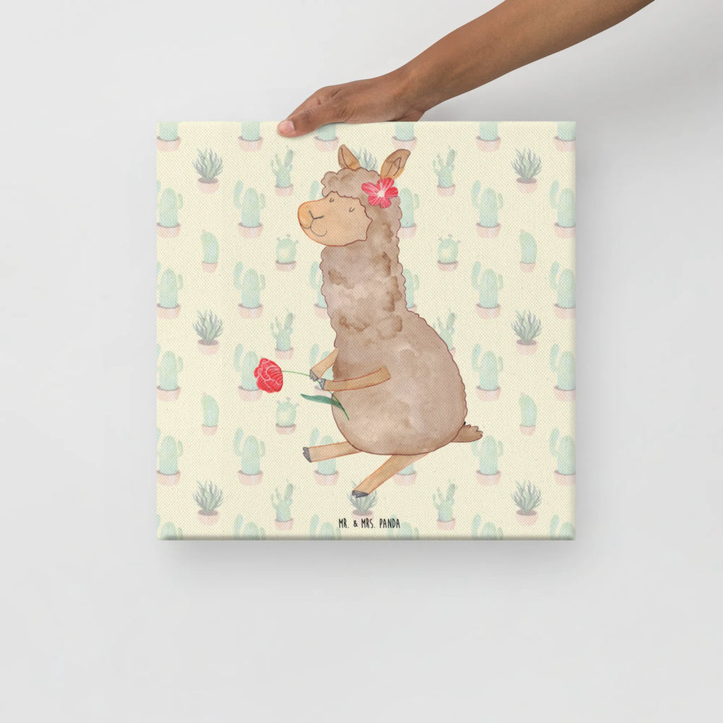 Canvas picture alpaca flower Kunstdruck, Leinwand, Lama, Alpaka, Alpaka Witz, Alpaka Spruch, Blume, Lamas, Alpaka Geschenk, Alpaka Dekoration, Alpaka Zitat, Motiv Alpaka, Alpaka Dekor