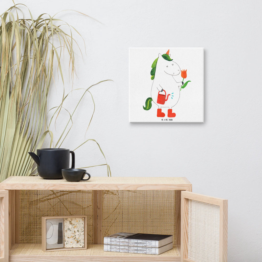 Leinwand Bild Einhorn Gärtner Leinwand, Bild, Kunstdruck, Wanddeko, Dekoration, Einhorn, Einhörner, Einhorn Deko, Unicorn, Luftballon, Gießkanne, Giesskanne, Lebenslust, Freude, Blume, Freundin, Garten, Stiefel