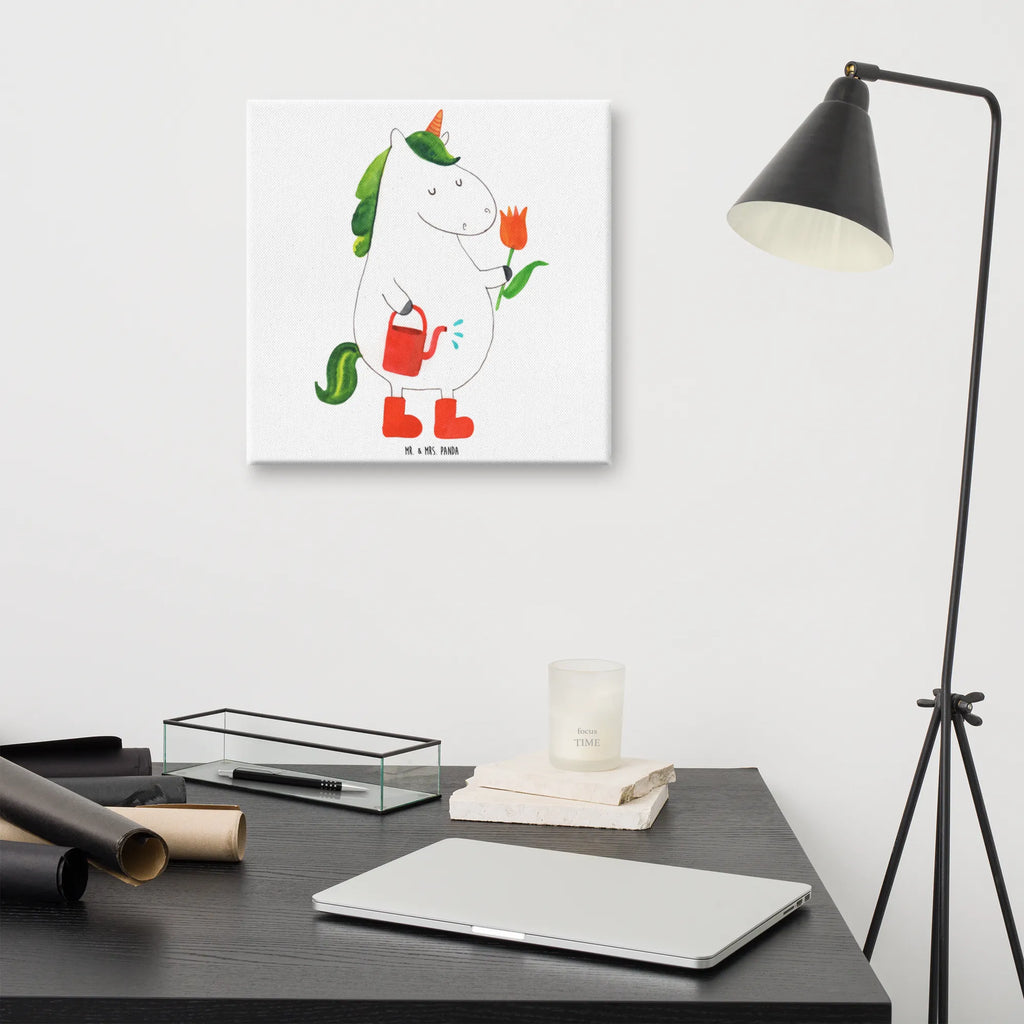 Leinwand Bild Einhorn Gärtner Leinwand, Bild, Kunstdruck, Wanddeko, Dekoration, Einhorn, Einhörner, Einhorn Deko, Unicorn, Luftballon, Gießkanne, Giesskanne, Lebenslust, Freude, Blume, Freundin, Garten, Stiefel