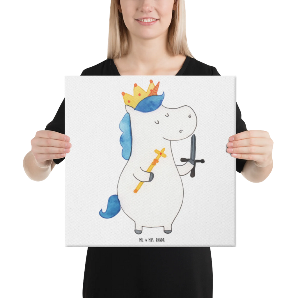 Canvas picture unicorn king with sword Bild, Wanddeko, Dekoration, Kunstdruck, Leinwand, Einhorn, Einhörner, Einhorn Deko, Unicorn, Ritter, Mittelalter, König