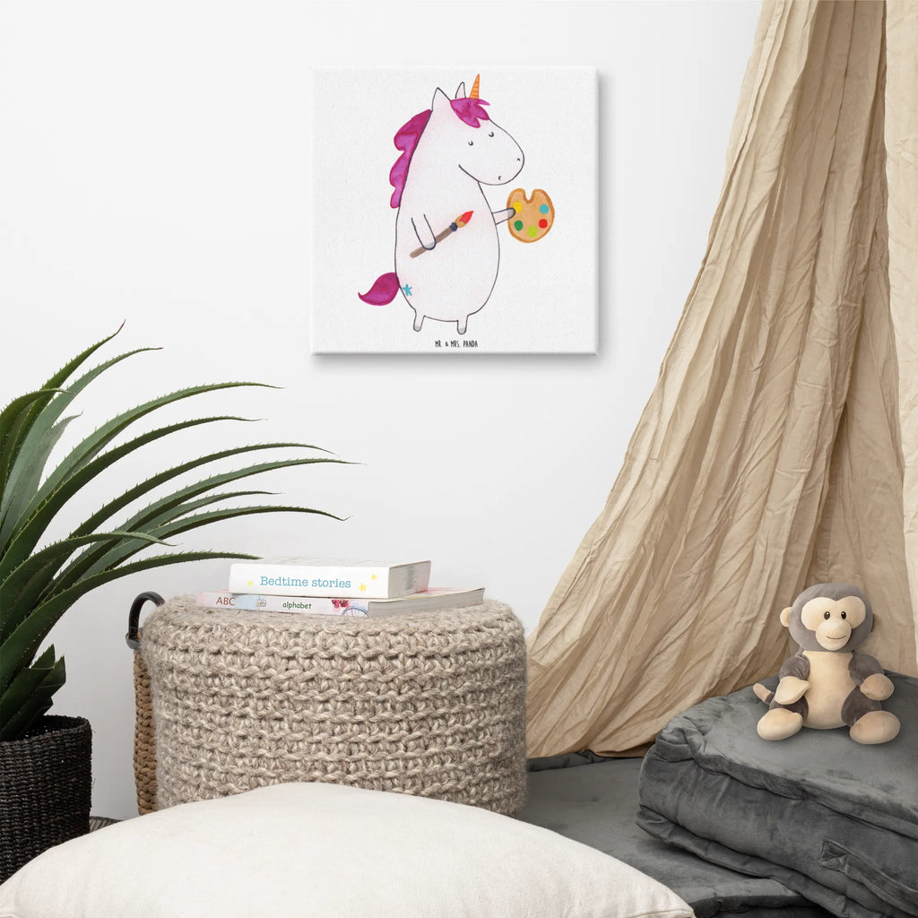 Canvas picture unicorn Artist Wanddeko, Bild, Leinwand, Dekoration, Kunstdruck, Einhorn, Einhörner, Einhorn Deko, Unicorn, Artist, Geschenk, Farbe, Maler, Zeichnen, Pinsel, Künstler, Stift, Englisch, Malen, Welt