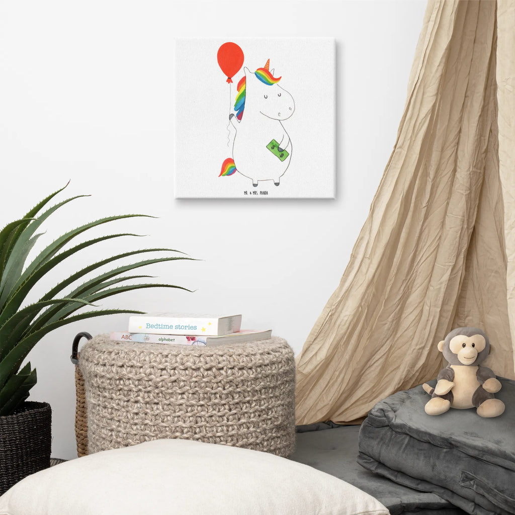 Leinwand Bild Einhorn Luftballon Kunstdruck, Leinwand, Unicorn, Einhorn, Einhorn Deko, Einhörner, Geld, Freundin, Lebenslust, Geschenk, Luftballon, Freude