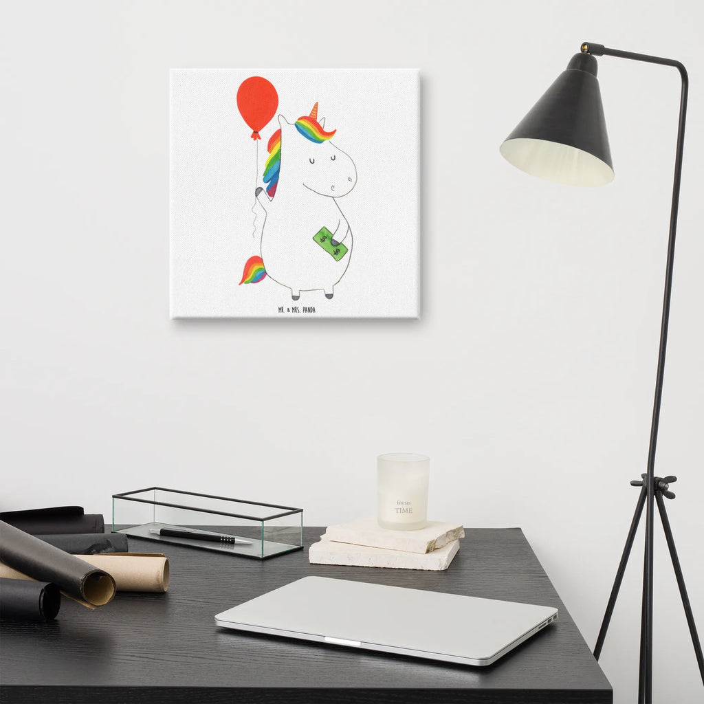 Leinwand Bild Einhorn Luftballon Kunstdruck, Leinwand, Unicorn, Einhorn, Einhorn Deko, Einhörner, Geld, Freundin, Lebenslust, Geschenk, Luftballon, Freude